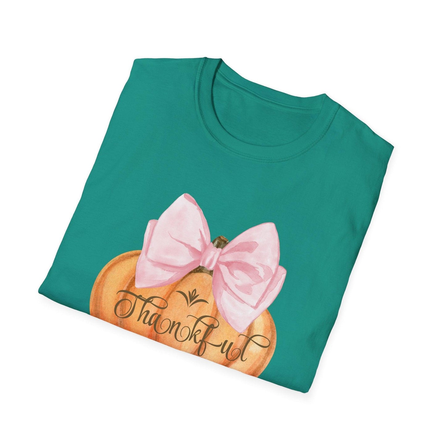 Thankful Pumpkin - A Heart Full of Gratitude! 🧡🎀 Unisex Tee - Whippie's