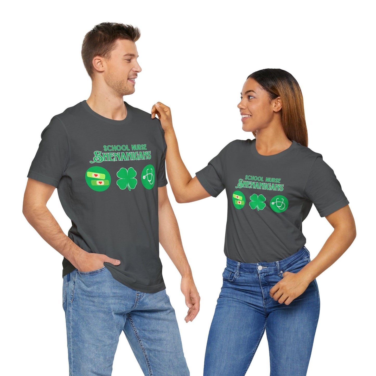 School Nurse Shenanigans - Unisex Jersey T-Shirt - Honoring Our Everyday Heroes 🩺🍀 - Whippie's