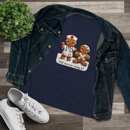 🍪🩹 "Did You Try Icing It?" 👩‍⚕️🎄 - Women's Softstyle Tee - Whippie's