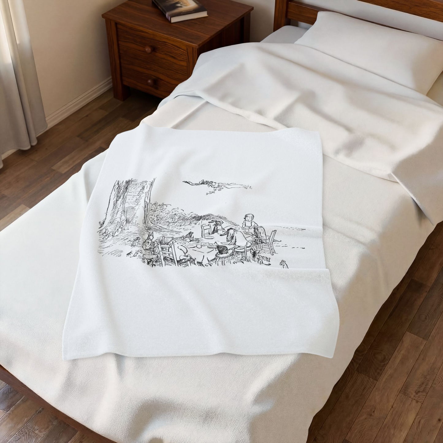 Classic Pooh Tea Party Sherpa Blanket - Hunny-Sweet Dreams!