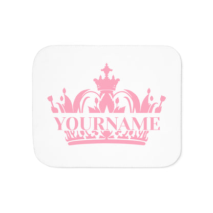Crown Sherpa Blanket - Snuggle Up in Royal Comfort!  Personalizable