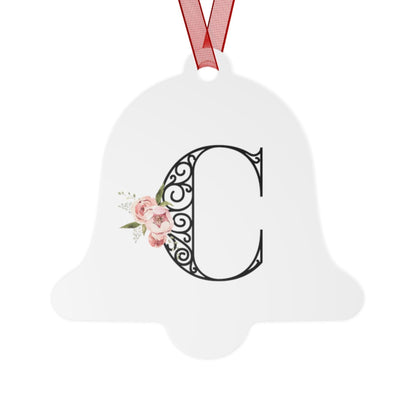 Floral Letters: Letter C - Metal Christmas Ornament - Whippie's