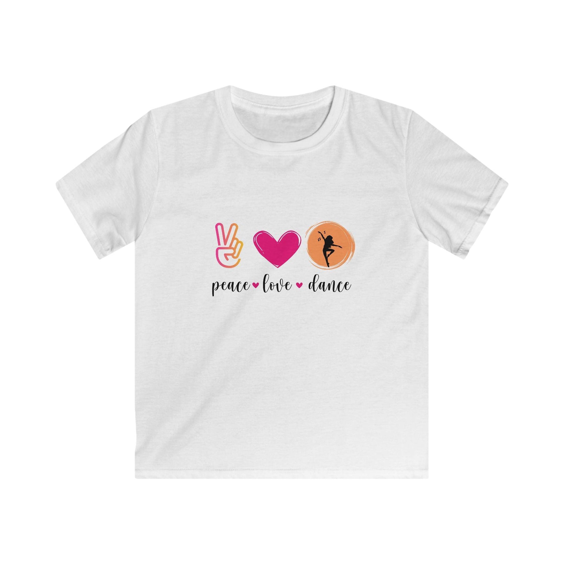Peace, Love & Dance Youth Tee - ✌️❤️💃 Express Yourself Through Movement! 💃❤️✌️ - Whippie's