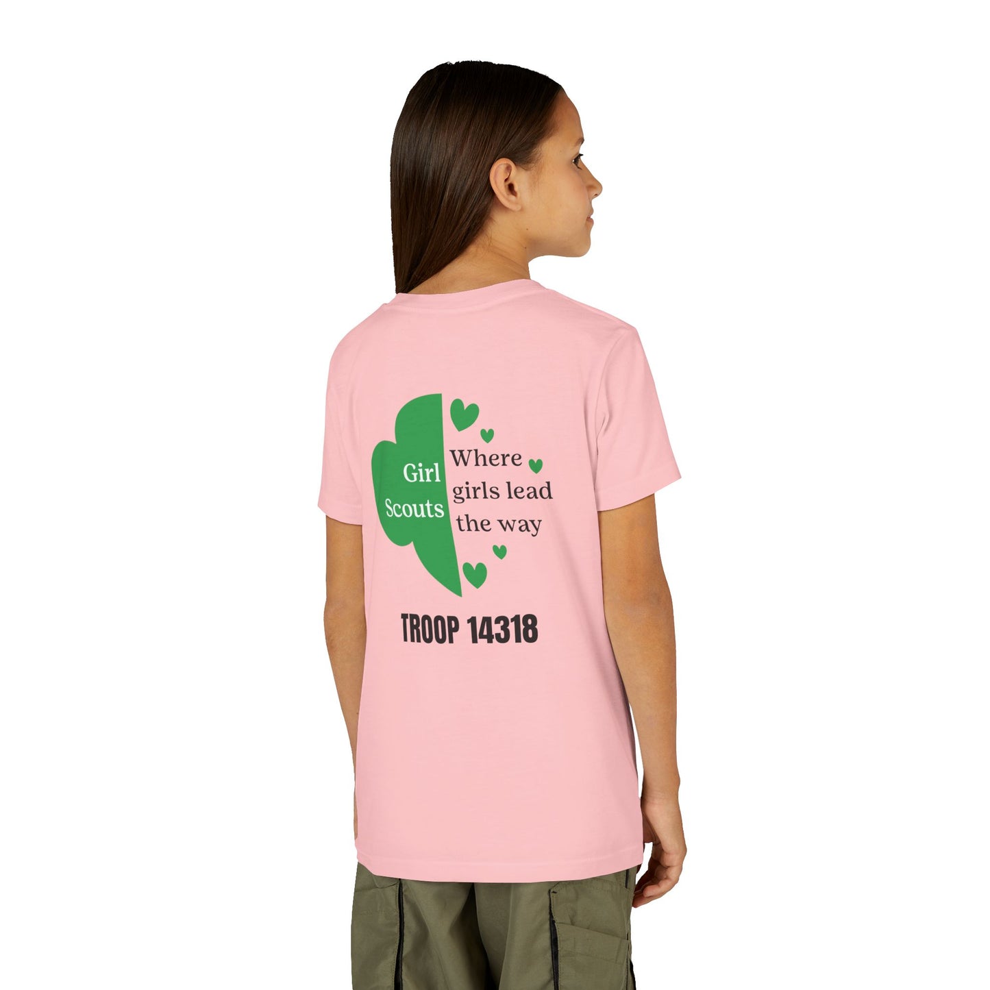 Personalized Girl Scout Trefoil Troop Tee | Girls Lead the Way -Youth
