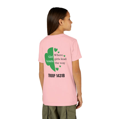Personalized Girl Scout Trefoil Troop Tee | Girls Lead the Way -Youth