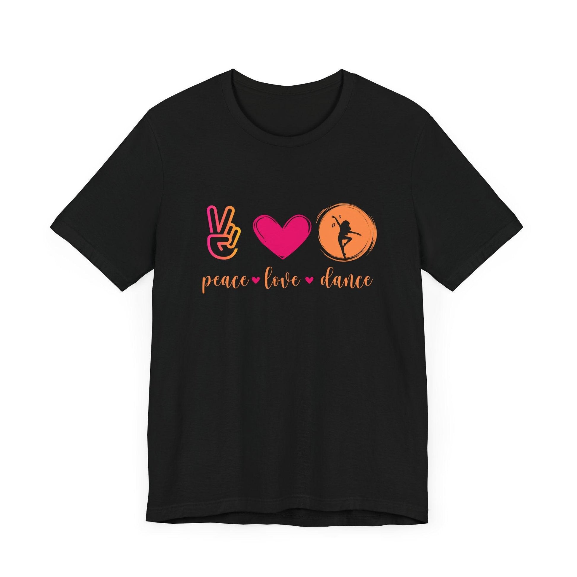 Peace, Love & Dance Unisex Jersey Tee - ✌️❤️💃 Express Yourself Through Movement! 💃❤️✌️ - Whippie's