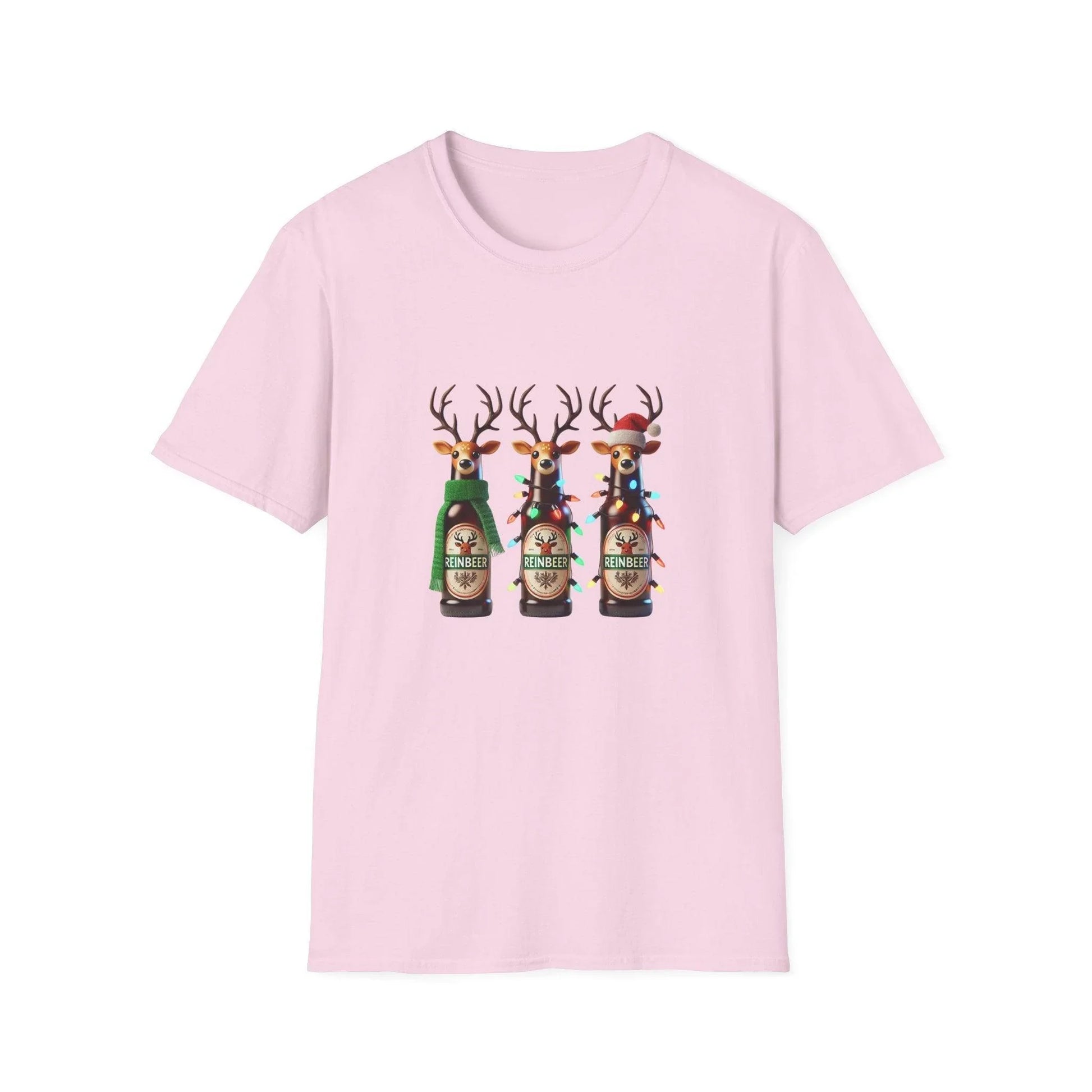Reinbeer: 'Tis the Season to be Drinking! 🍻🦌🎄 - Unisex Softstyle T-shirt - Whippie's