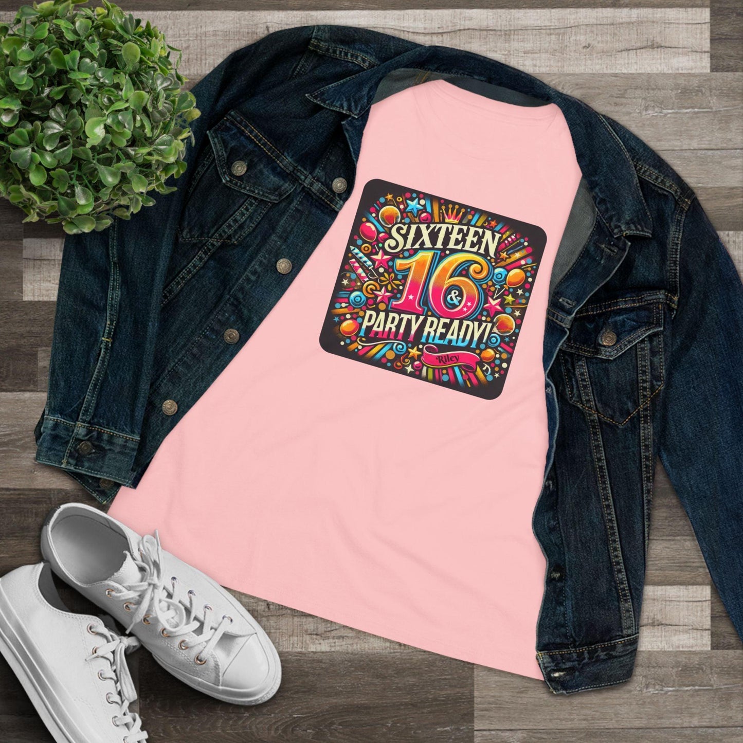 Sweet 16 & Party Ready - Women's Softstyle Tee - Personalizable - Whippie's