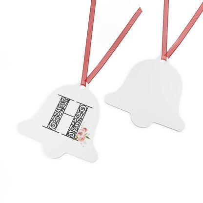 Floral Letters: Letter H - Metal Christmas Ornament - Whippie's