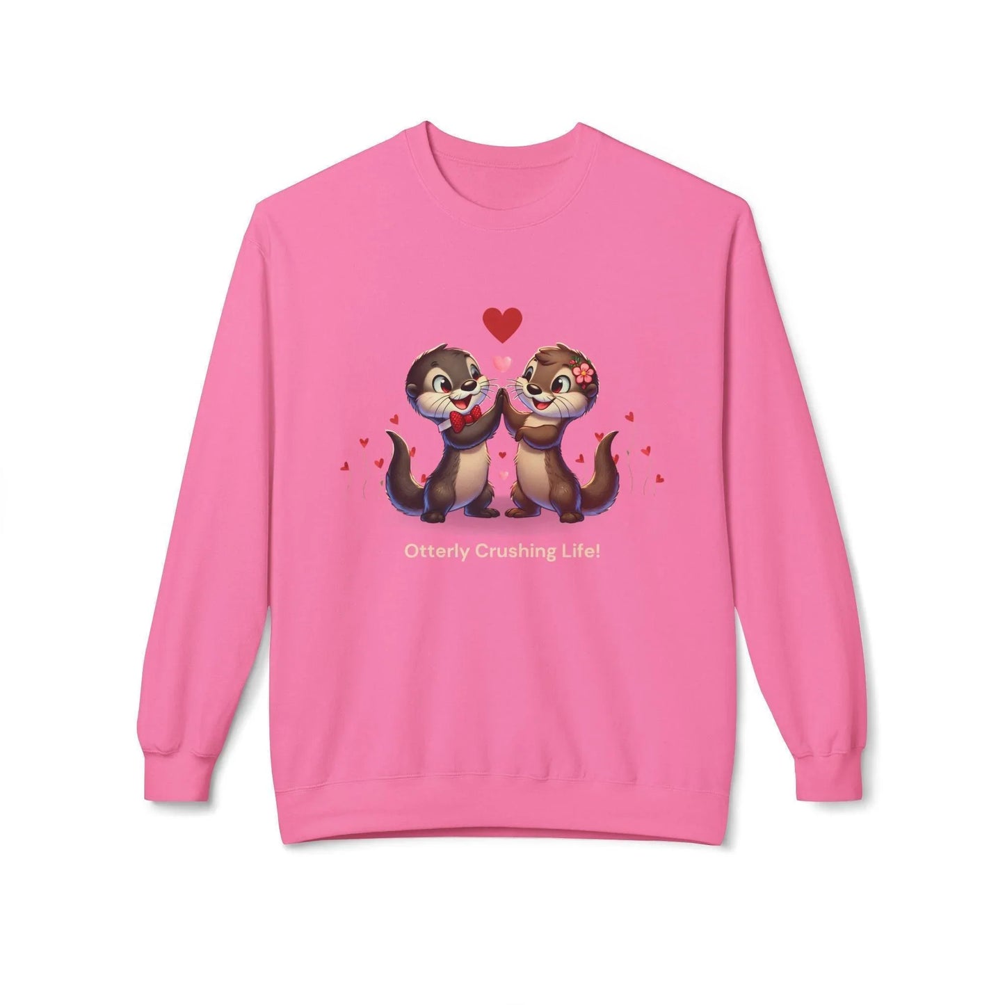 Otterly Crushing Life! Unisex Fleece Sweatshirt - Embrace Joy, Celebrate Friendship 💖🦦 - Whippie's