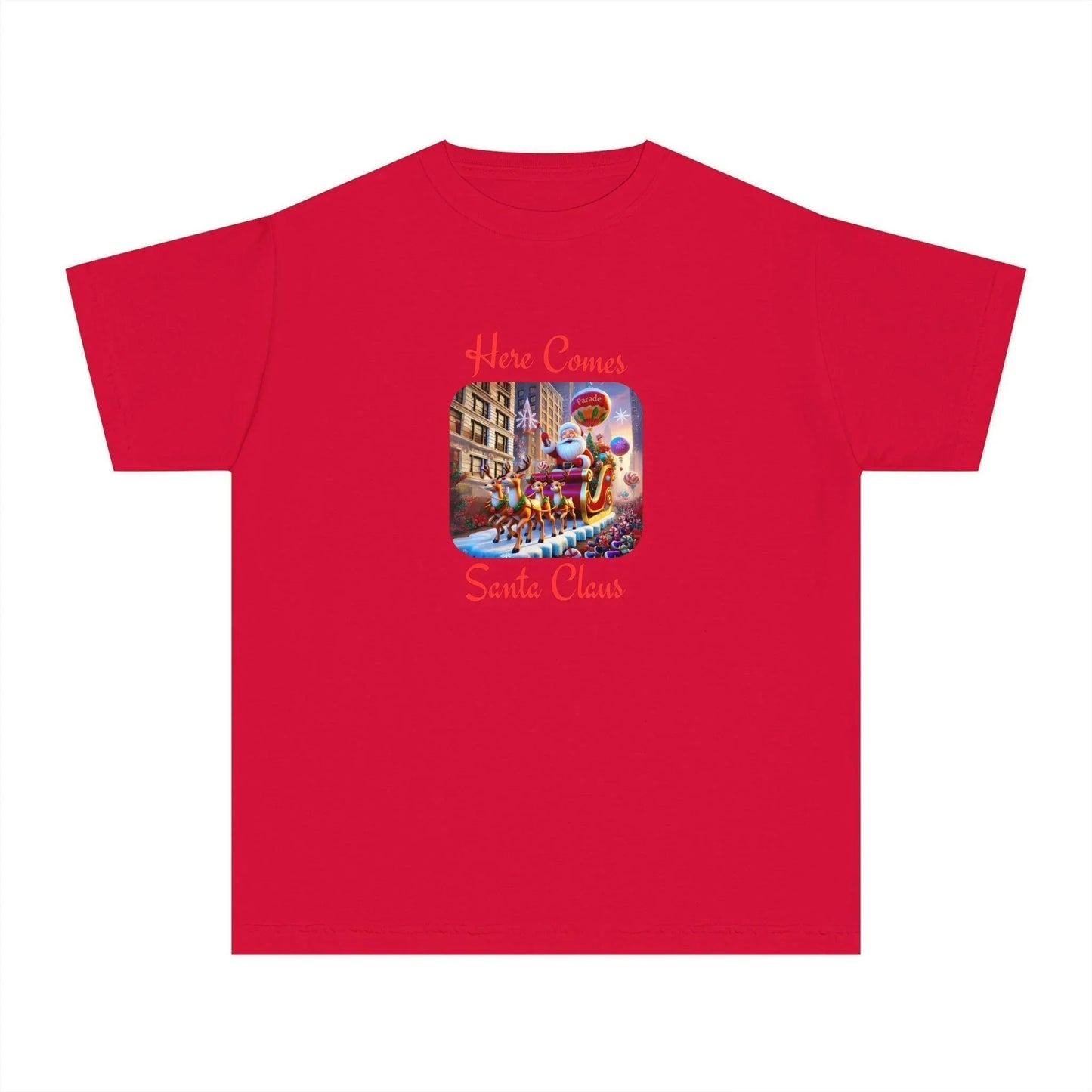 🎅 Here Comes Santa Claus 🎄 Youth Midweight Tee ✨ - Whippie's