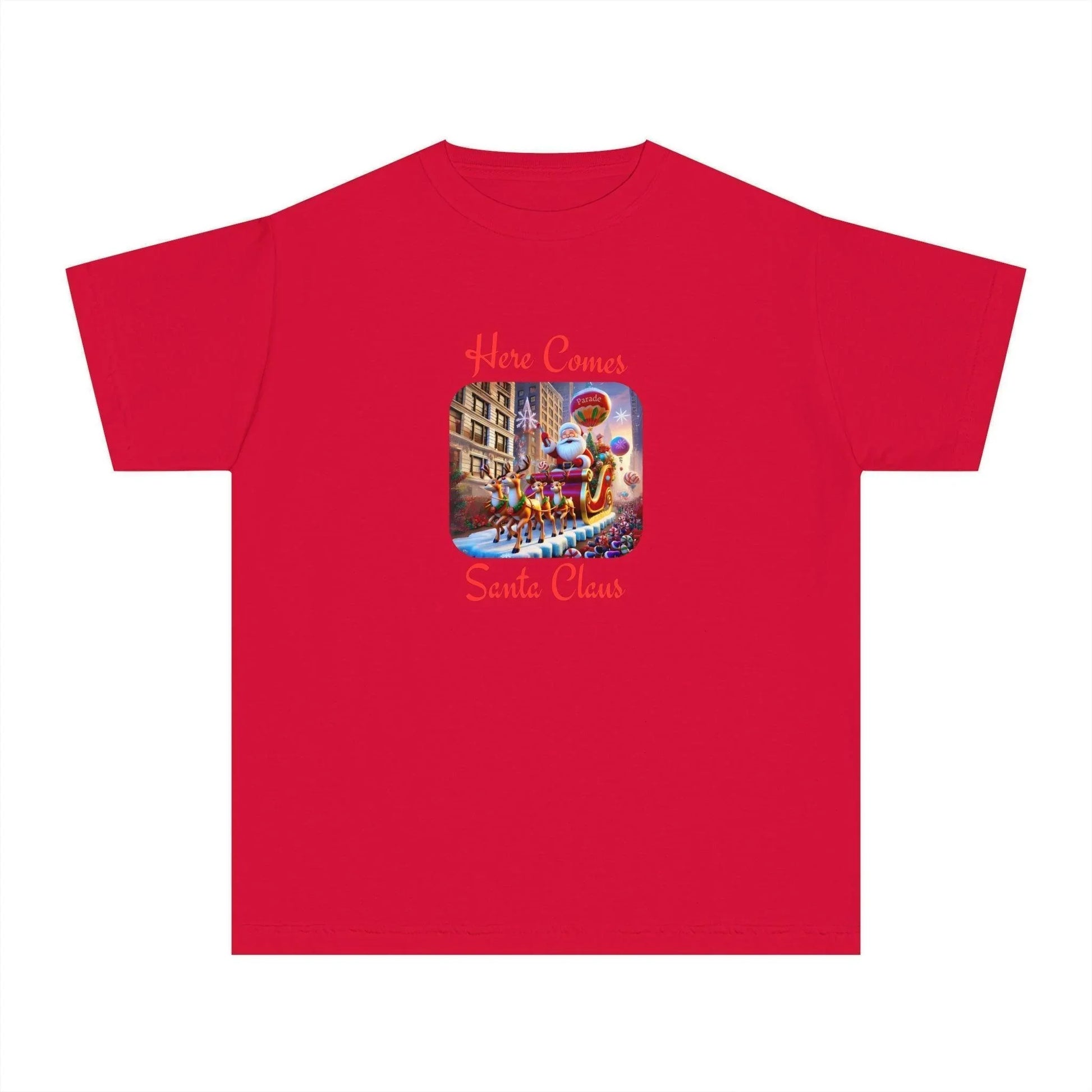 🎅 Here Comes Santa Claus 🎄 Youth Midweight Tee ✨ - Whippie's
