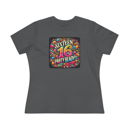 Sweet 16 & Party Ready - Women's Softstyle Tee - Personalizable - Whippie's