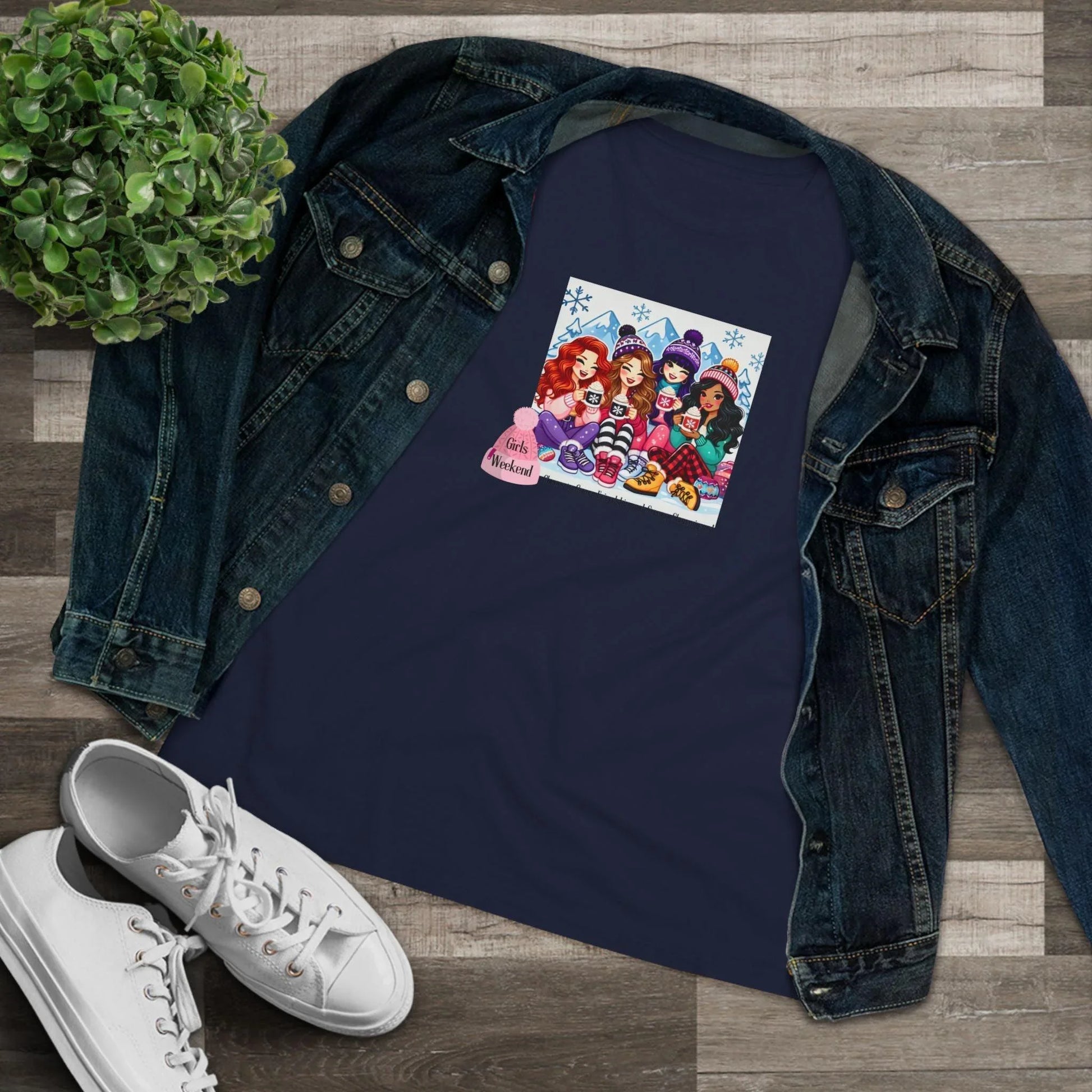Girls Weekend Cheers to Cocoa, Friendship, and Snowy Shenanigans! - Women's Softstyle Tee - Whippie's