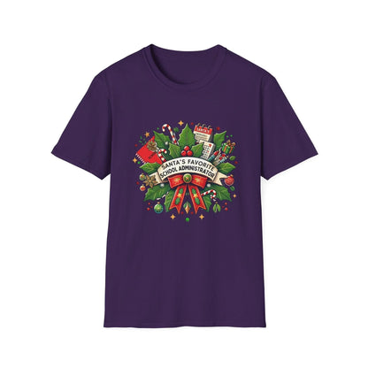Santa's Favorite School Administrator Unisex Tee 🍎🎅 - Whippie's