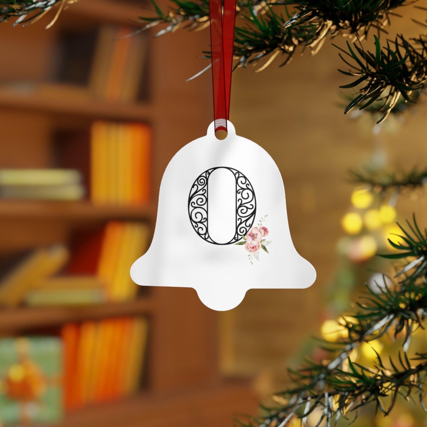 Floral Letters: Letter O - Metal Christmas Ornament - Whippie's