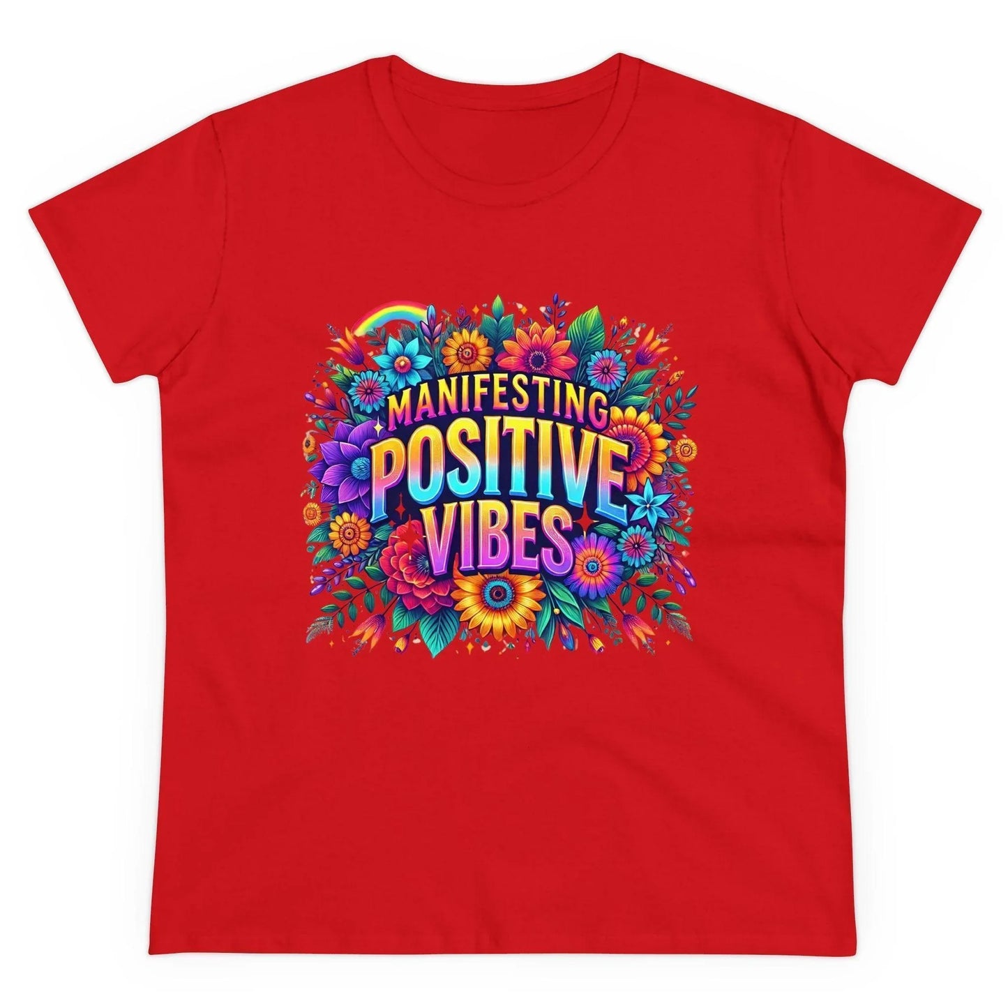 ✨ Manifesting Positive Vibes 🌈 Women's Tee 🌼 - Whippie's