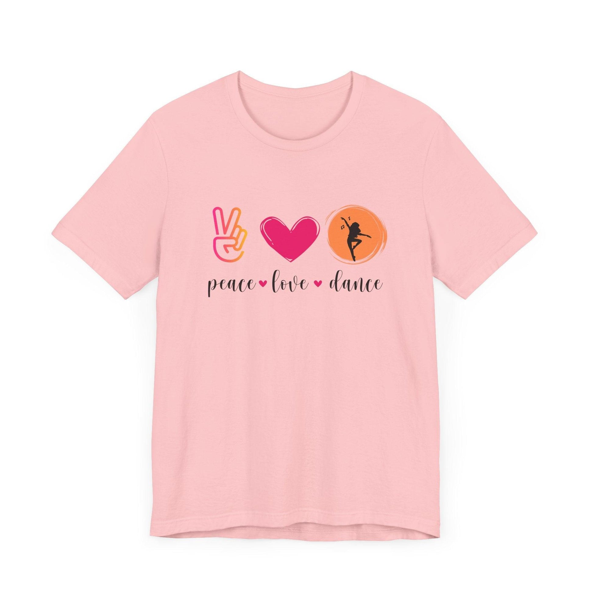 Peace, Love & Dance Unisex Jersey Tee - ✌️❤️💃 Express Yourself Through Movement! 💃❤️✌️ - Whippie's
