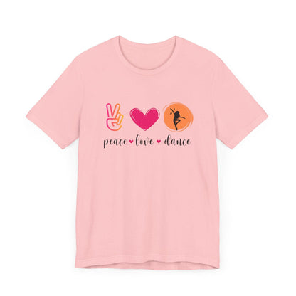 Peace, Love & Dance Unisex Jersey Tee - ✌️❤️💃 Express Yourself Through Movement! 💃❤️✌️ - Whippie's