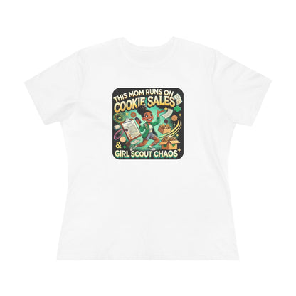 This Mom Runs on Cookies and Girl Scout Chaos - Women's Tee - Embrace the Girl Scout Hustle! (Leader Edition) - Whippie's