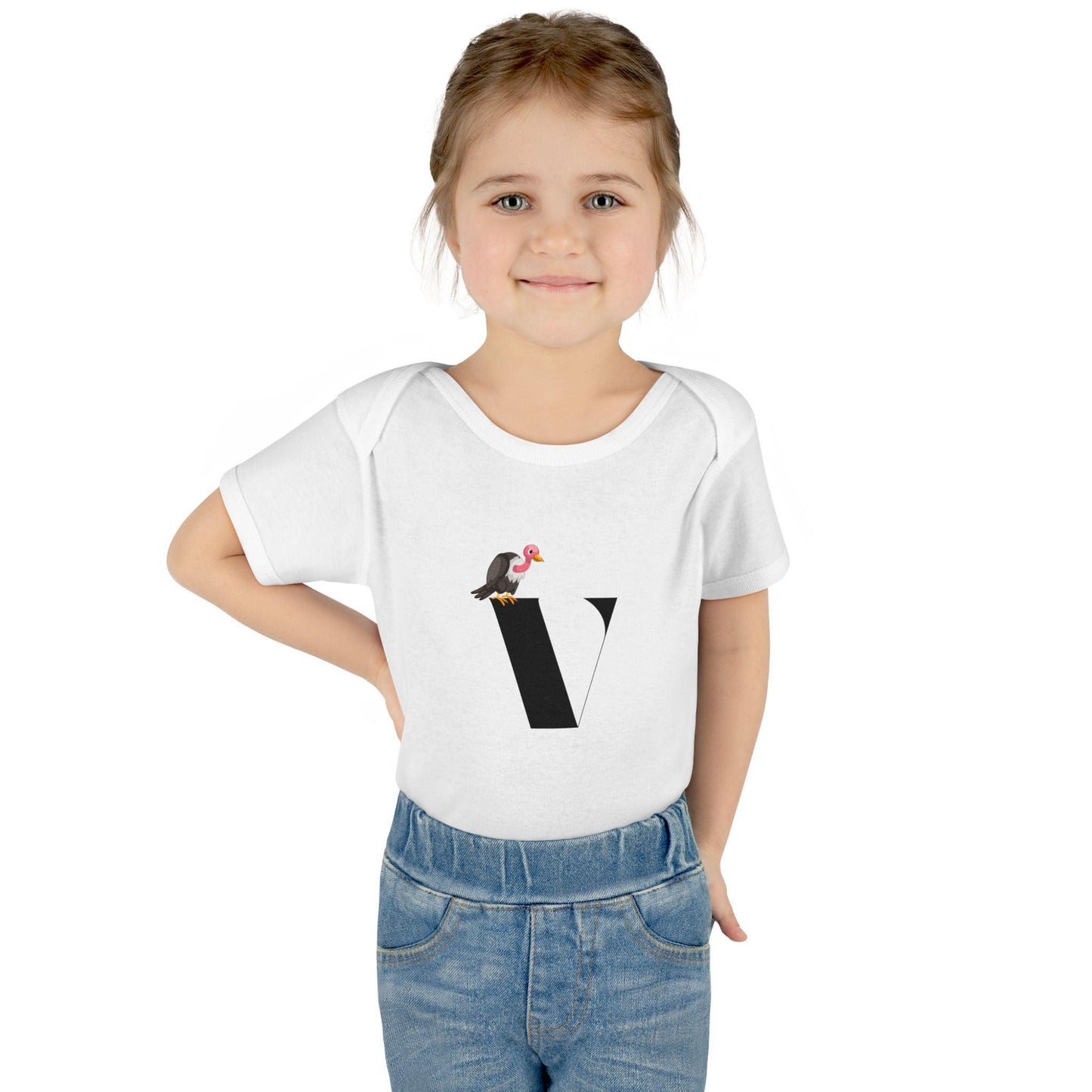 Alphabet Adventures: Letter V - Vivacious Vulture Baby Onesie V is for Vivacious Vulture! - Whippie's
