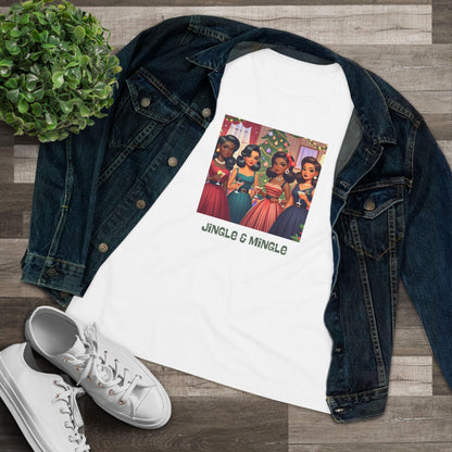 Jingle and Mingle Tee - Holiday Cheer, Please! 🥂🎄 Women's Softstyle Tee - Whippie's
