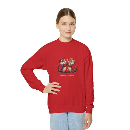 Otterly Adorable! Youth Crewneck Sweatshirt - Cute and Cozy 💖🦦 - Whippie's