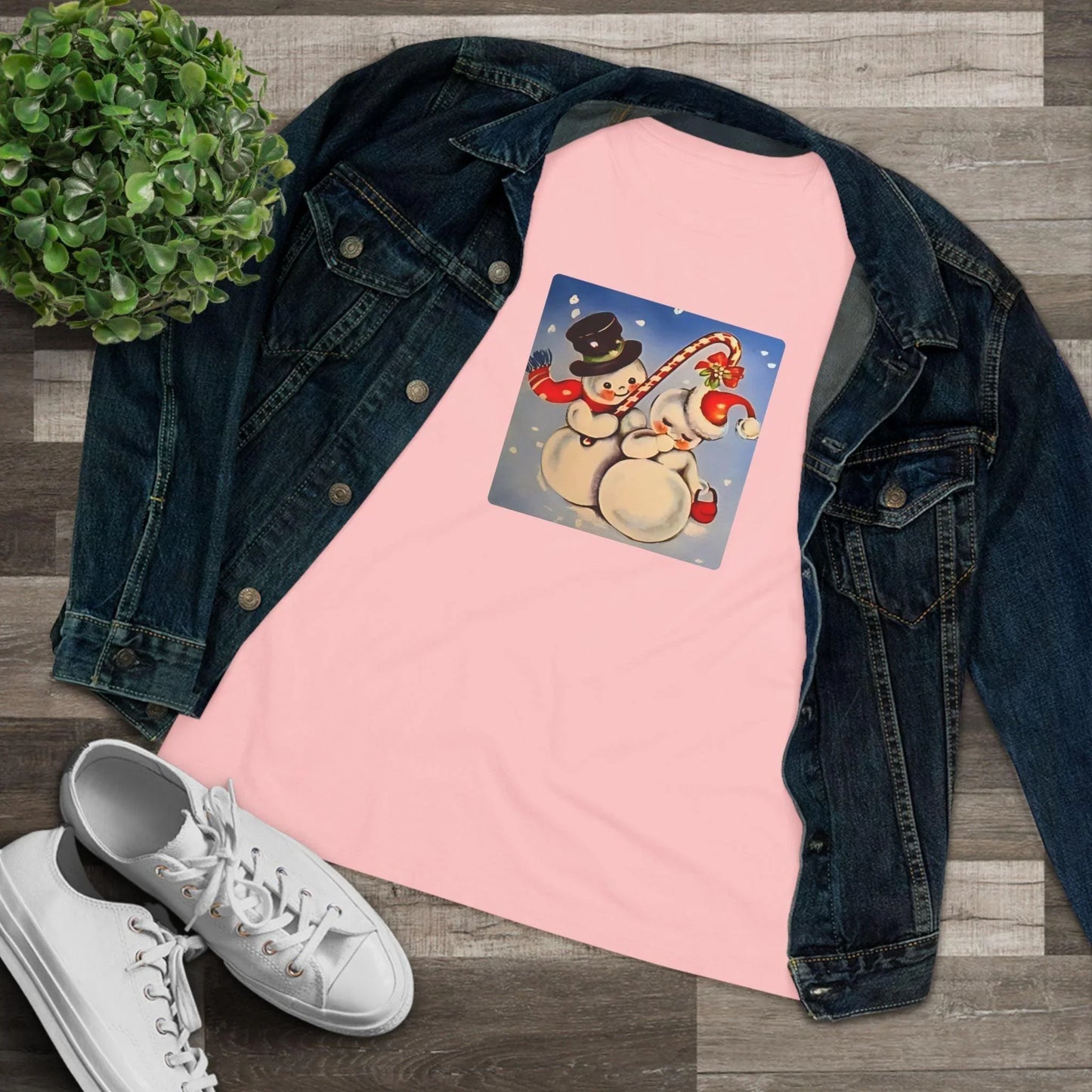 Snow Couple Mistletoe - Women's Softstyle Tee - Whippie's