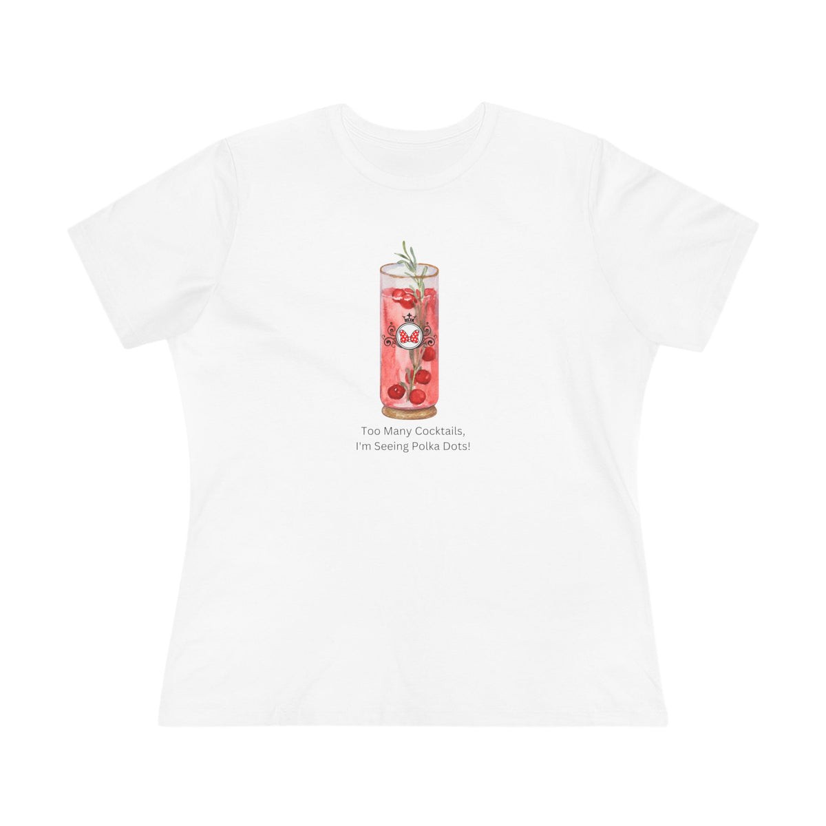 Polka Dot Mouse Cocktail Shirt - Too Many Cocktails!