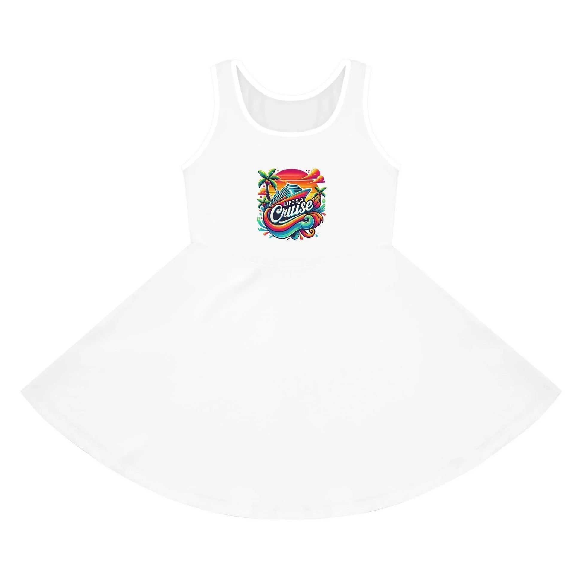 Life's a Cruise Girls' Dress 🌊☀️🚢🌴 (with twirly skirt!) - Whippie's