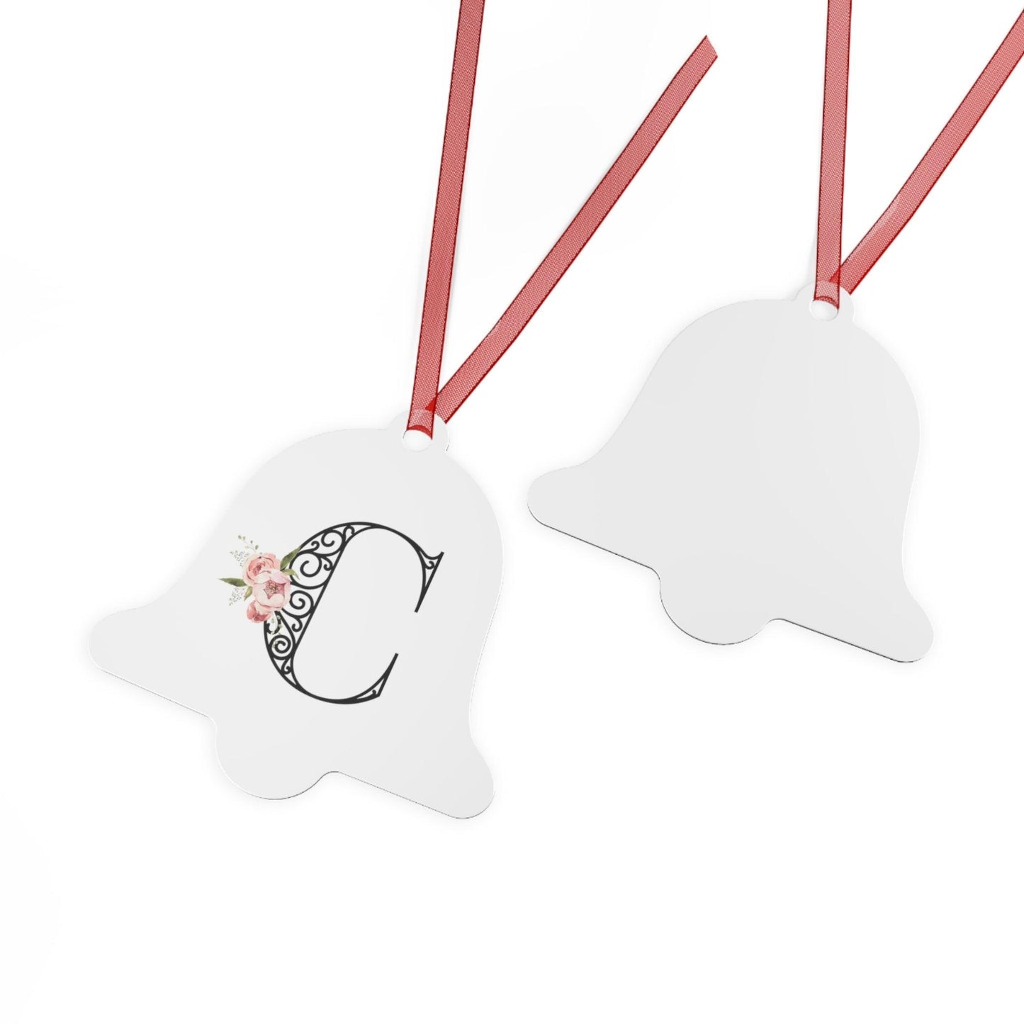 Floral Letters: Letter C - Metal Christmas Ornament - Whippie's