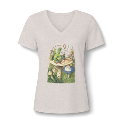 Alice in Wonderland T-Shirt - Who Are You Caterpillar Women’s V-Neck