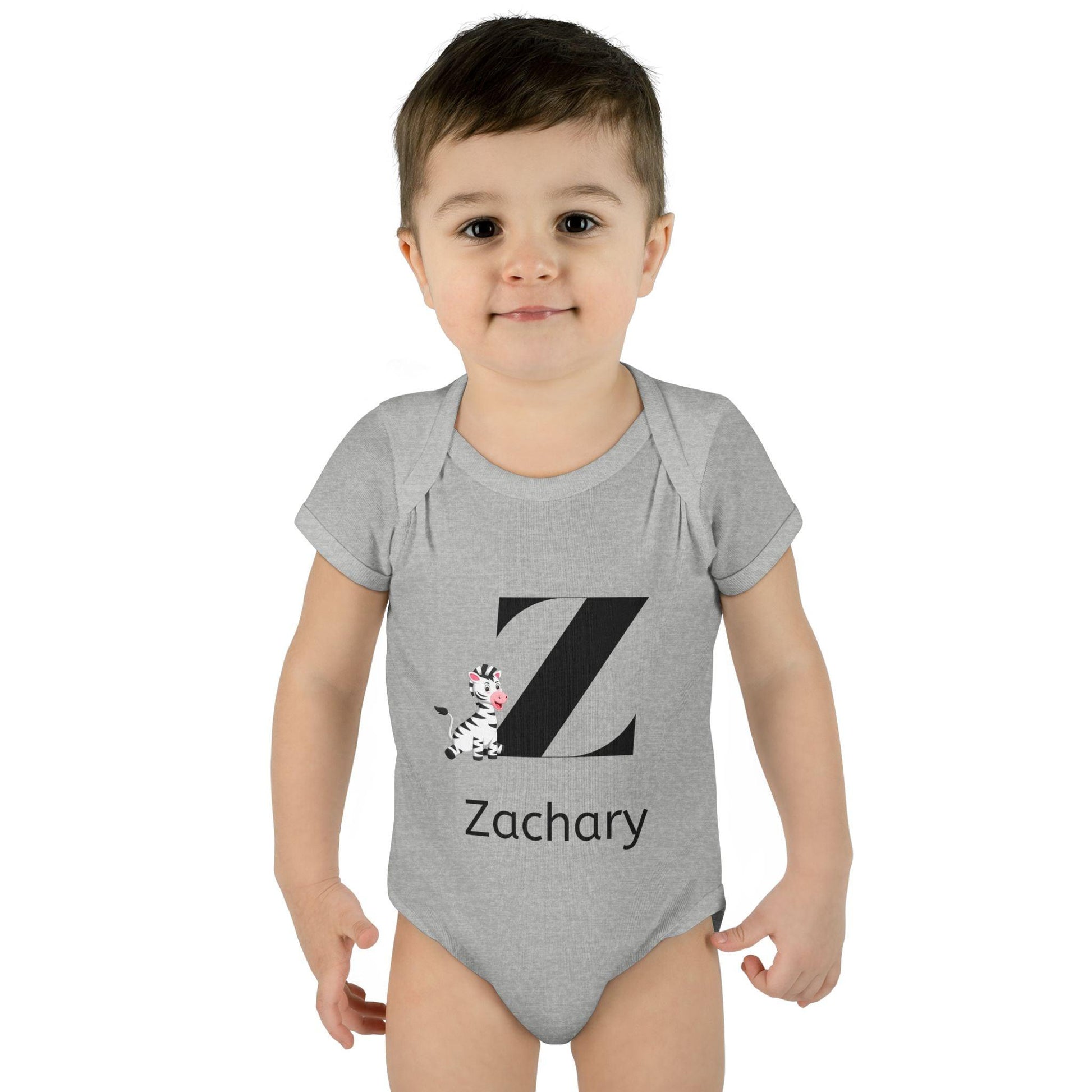 Alphabet Adventures: Letter Z - Zany Zebra Baby Onesie - Personalizable - Whippie's