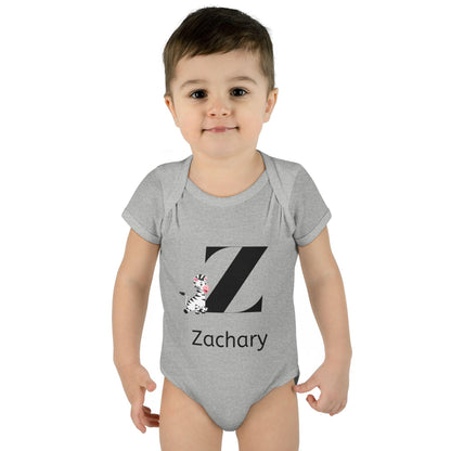 Alphabet Adventures: Letter Z - Zany Zebra Baby Onesie - Personalizable - Whippie's