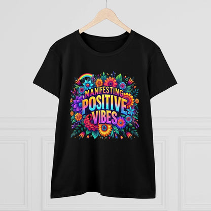 ✨ Manifesting Positive Vibes 🌈 Women's Tee 🌼 - Whippie's