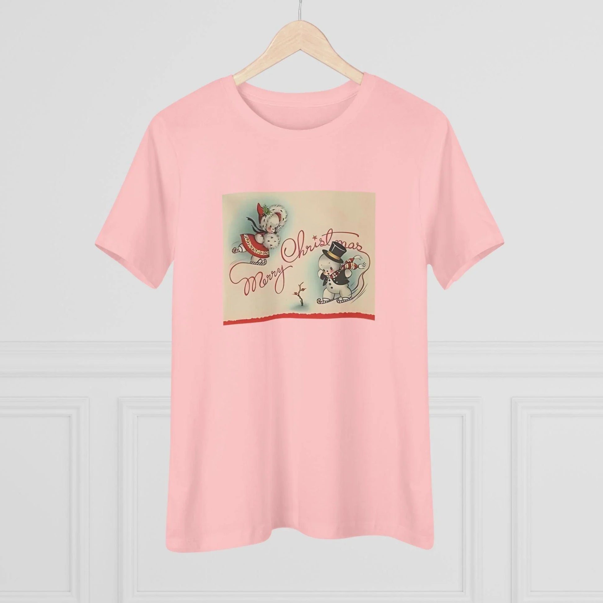 Merry Christmas Skating Snow Couple - Women's Tee - Whippie's