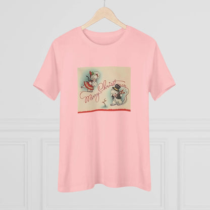 Merry Christmas Skating Snow Couple - Women's Tee - Whippie's