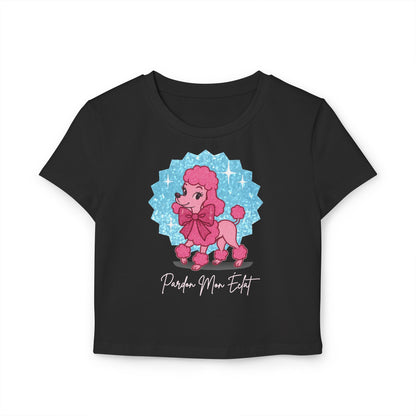 Pardon Mon Éclat (Excuse My Sparkle) Pink Poodle Women's Baby Tee