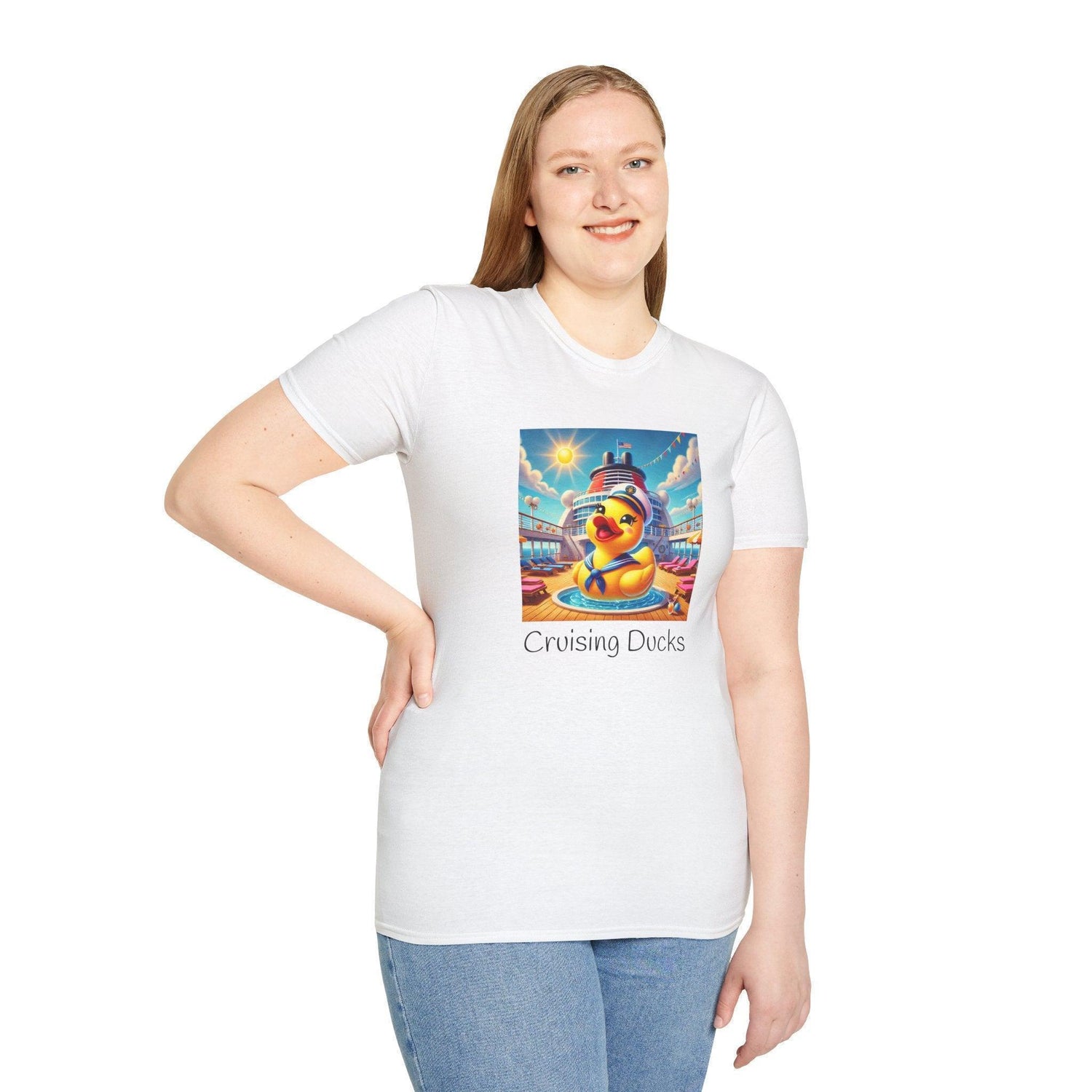 Duck on the Loose! Hilarious Cruise Ship Hide-and-Seek 🛳️ Unisex T-Shirt 🐤 - Whippie's