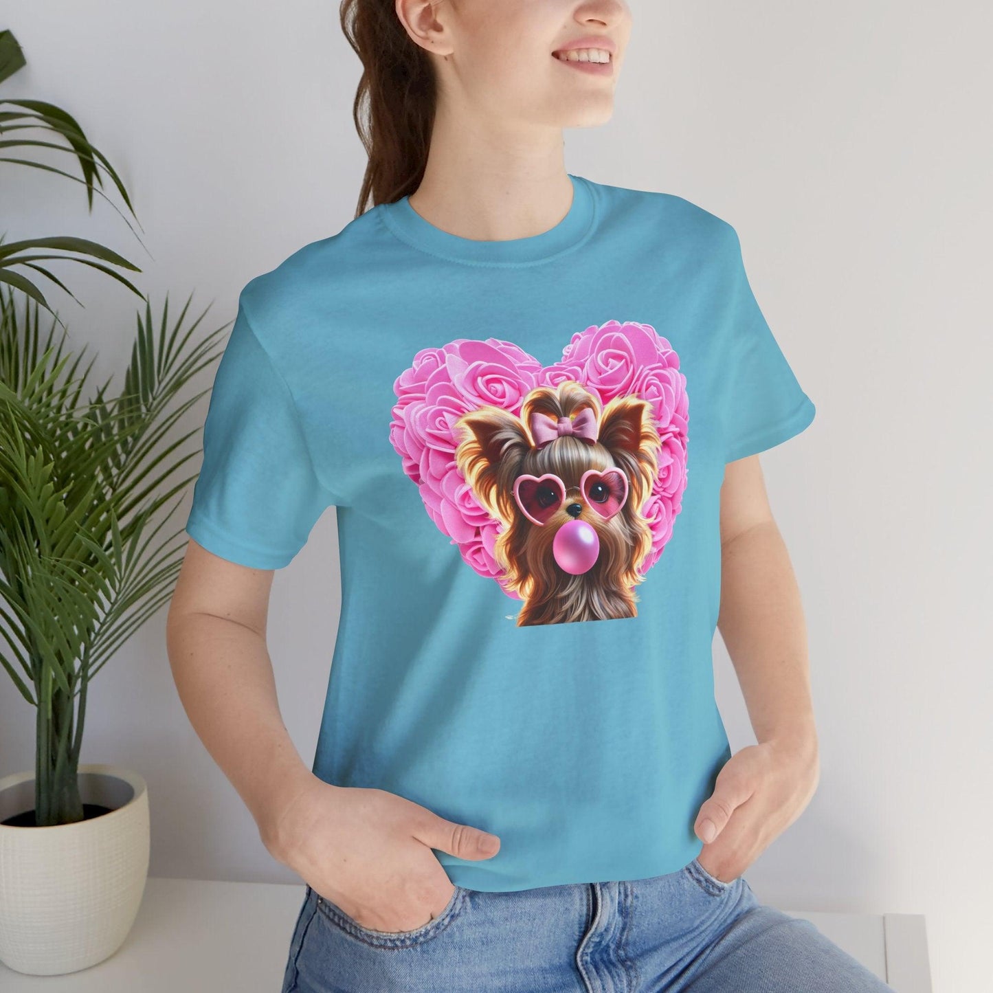 Yorkie Love Unisex Jersey Tee - 💖 Cuteness Overload! 💖 - Whippie's
