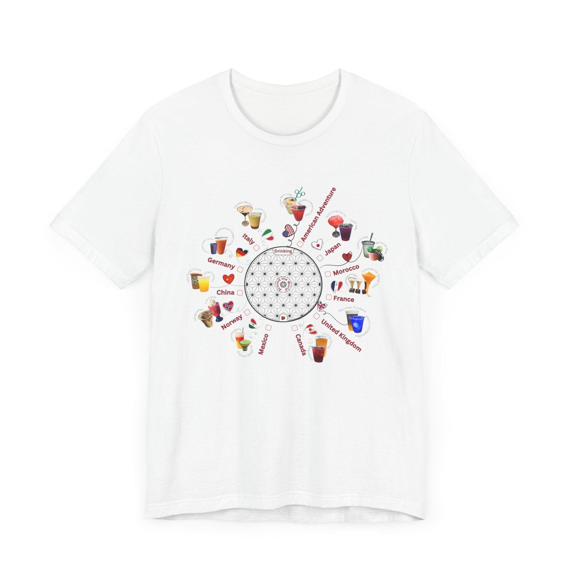 Drinking Around the World Check-Off Unisex Tee - Whippie's