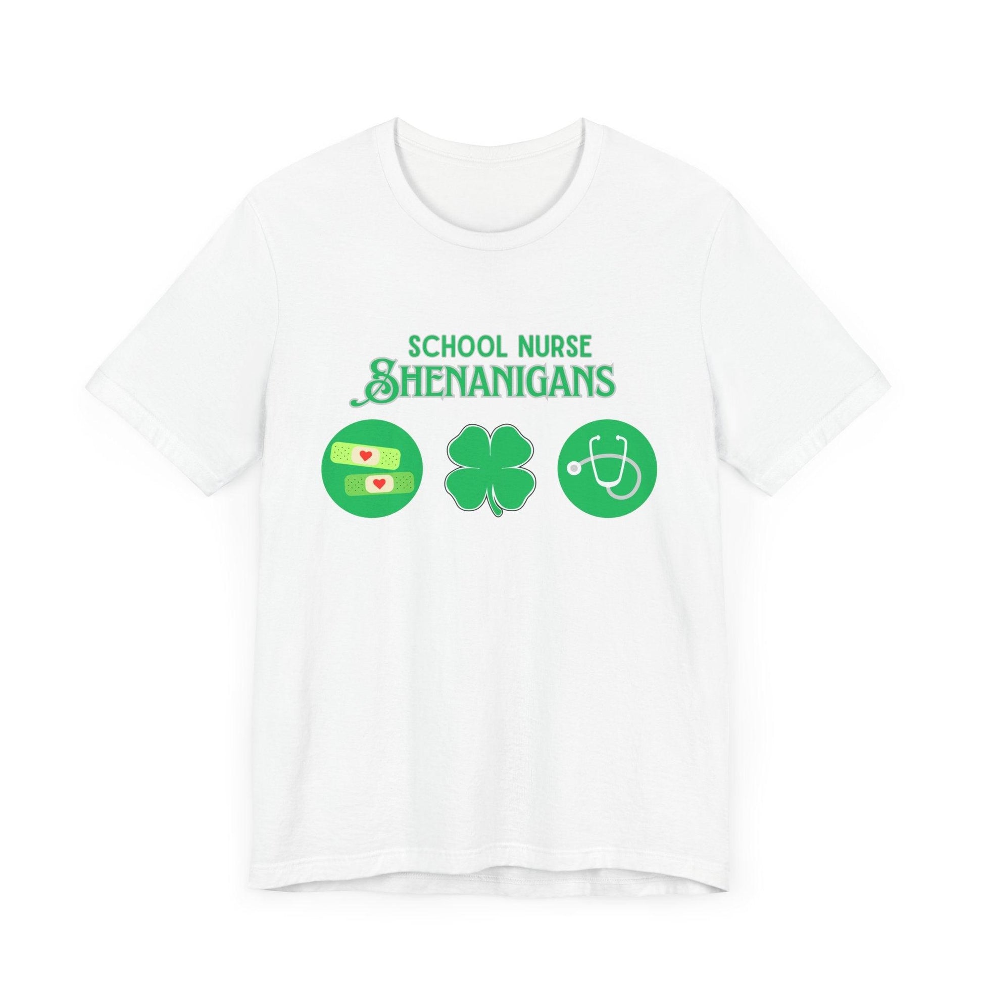 School Nurse Shenanigans - Unisex Jersey T-Shirt - Honoring Our Everyday Heroes 🩺🍀 - Whippie's