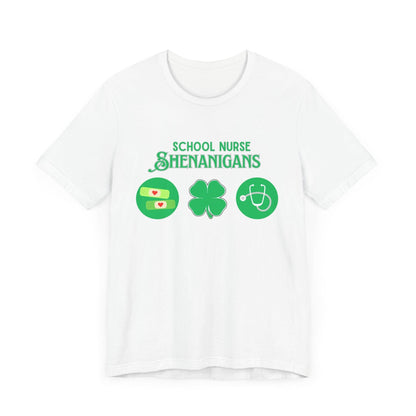 School Nurse Shenanigans - Unisex Jersey T-Shirt - Honoring Our Everyday Heroes 🩺🍀 - Whippie's
