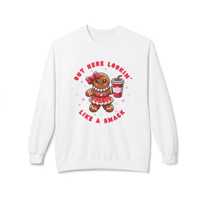 Out Here Lookin' Like a Snack 🍪☕️ Unisex Fleece Sweatshirt 🎄 - Whippie's