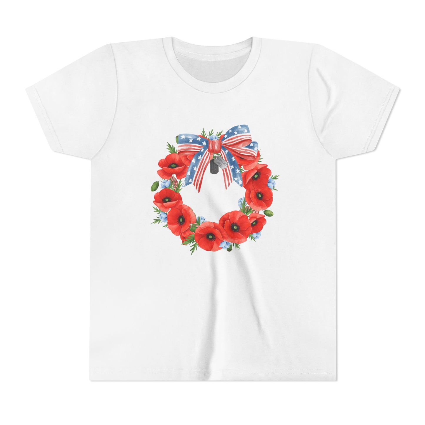 Memorial Day 'Never Forget' Wreath - Youth T-shirt