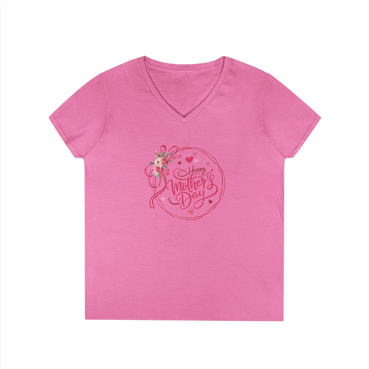 Happy Mother's Day Peonies V-Neck T-Shirt - Whippie's