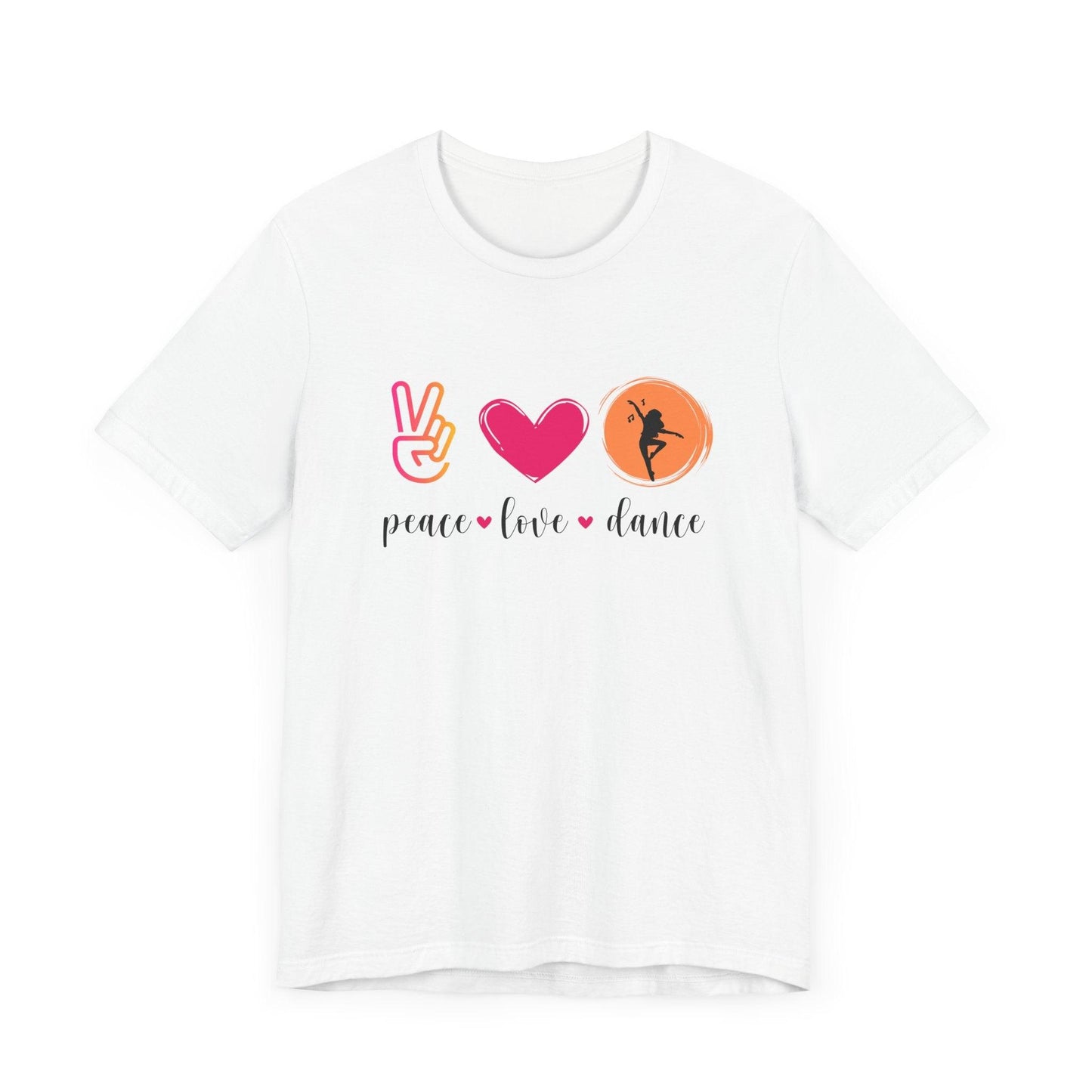 Peace, Love & Dance Unisex Jersey Tee - ✌️❤️💃 Express Yourself Through Movement! 💃❤️✌️ - Whippie's