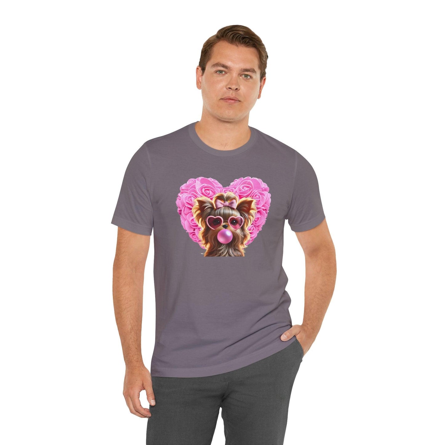 Yorkie Love Unisex Jersey Tee - 💖 Cuteness Overload! 💖 - Whippie's