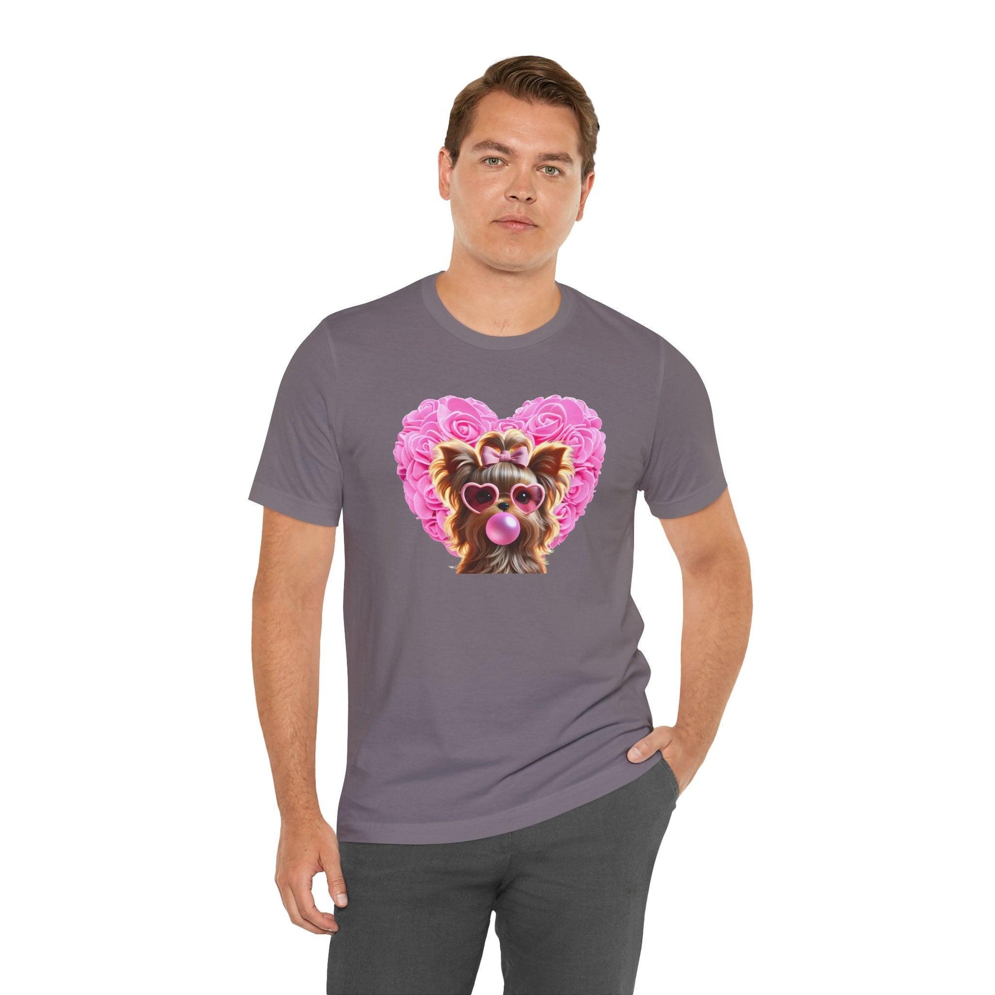Yorkie Love Unisex Jersey Tee - 💖 Cuteness Overload! 💖 - Whippie's