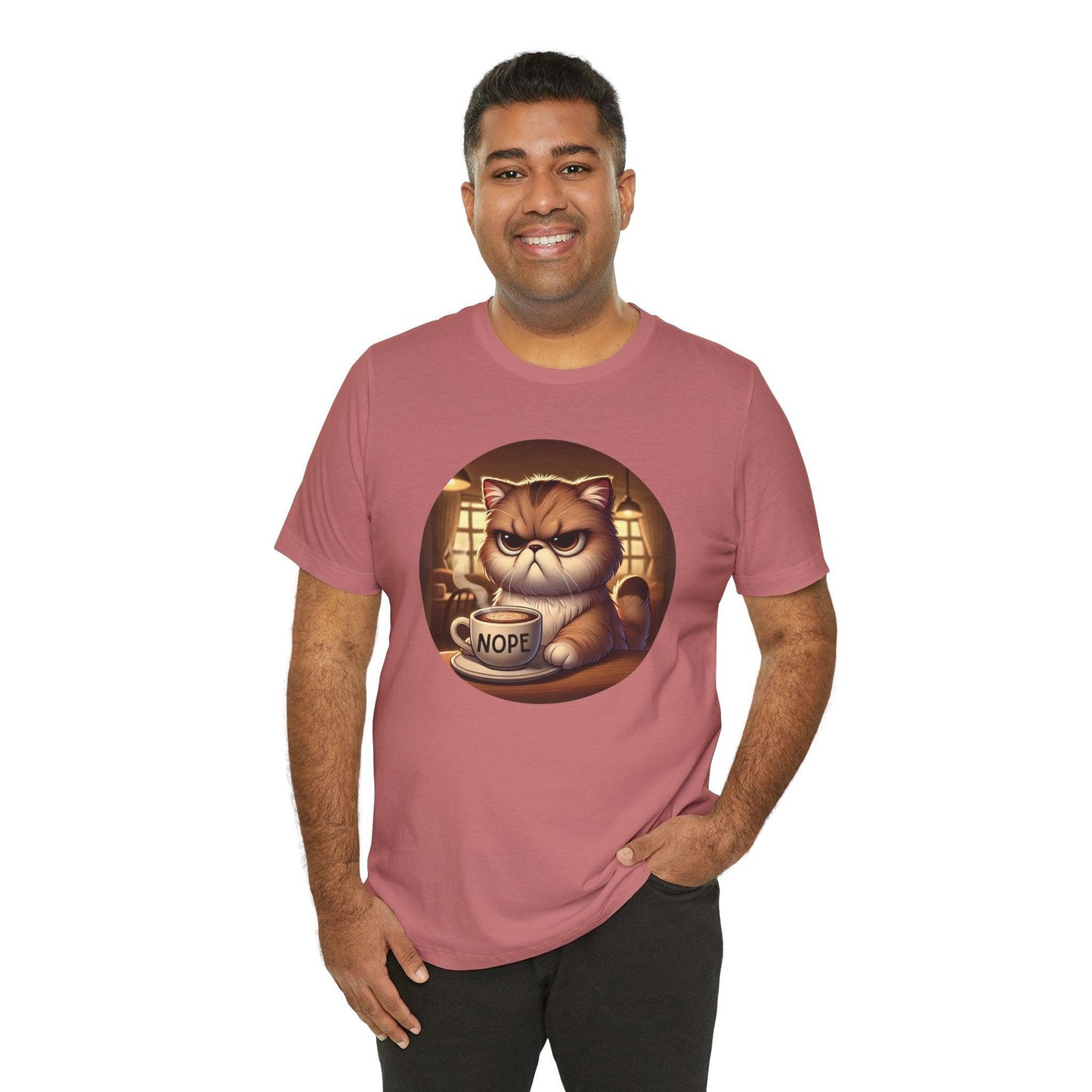 Grumpy Cat Cafe - Unisex Jersey Tee - 🐱☕ Nope, Not Today! ☕🐱 - Whippie's